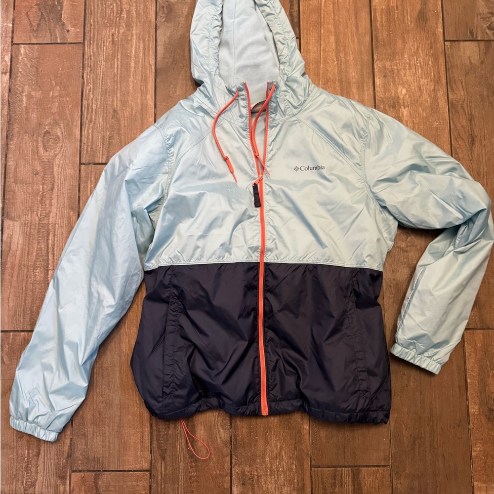 Columbia Windbreaker - Sky Blue and Navy